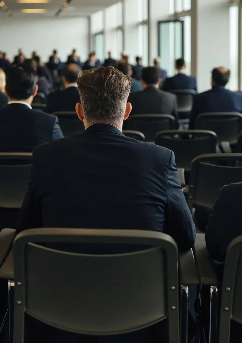 Audience of professionals at an executive seminar